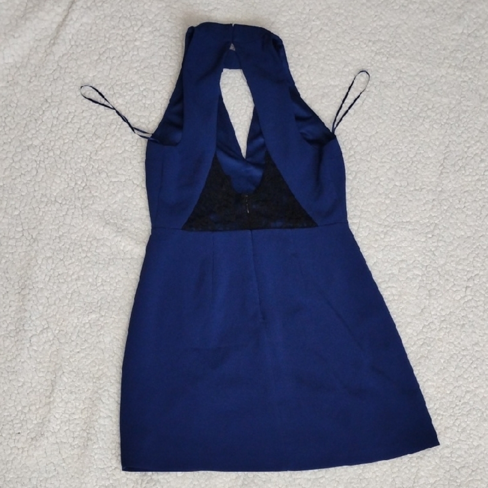Express Royal Navy Blue W/ Black Lace Dress